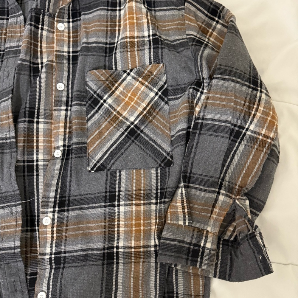 SHEIN Oversized Plaid Flannel Shirt - Picture 2 of 10